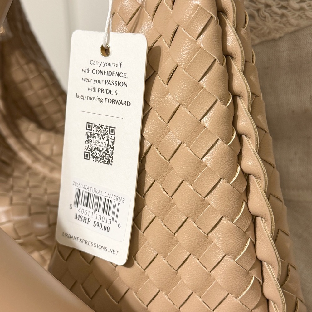 NEW Urban Expressions Laverne Hobo Weave Handbag - Picture 8 of 13